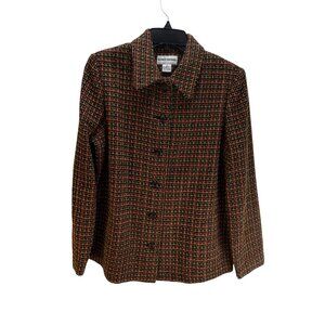 Alfred Dunner Women's Multi-Color Textured Button-Up Jacket Size 8 10% Acrylic